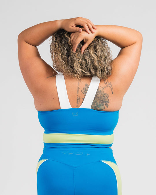 BOLD Color Blocked Square Neck Long Lined Bra