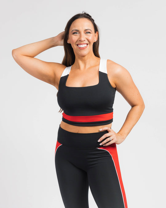 BOLD Color Blocked Square Neck Long Lined Bra