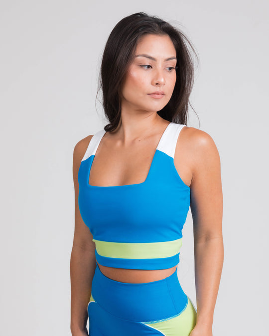 BOLD Color Blocked Square Neck Long Lined Bra