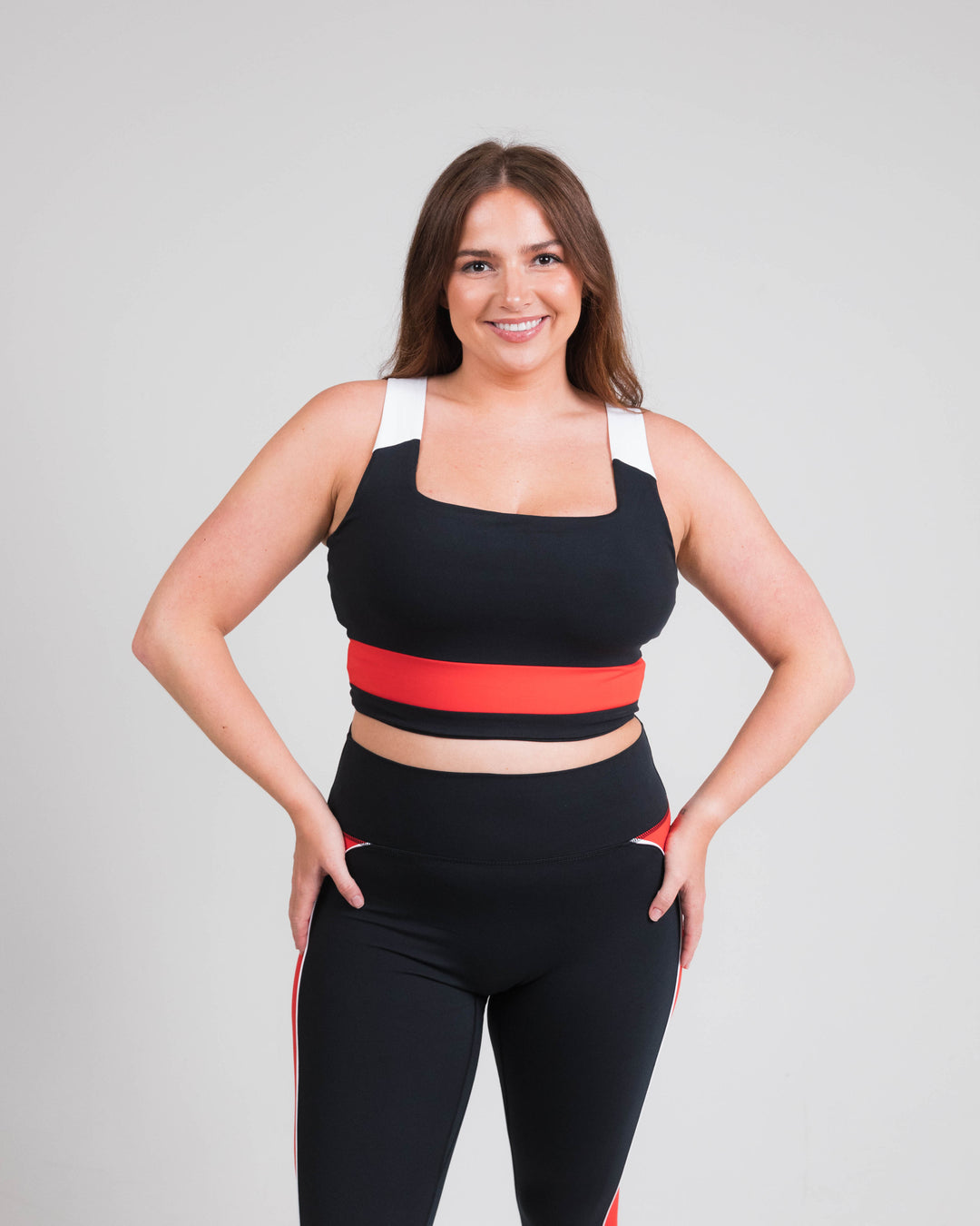 BOLD Color Blocked Square Neck Long Lined Bra